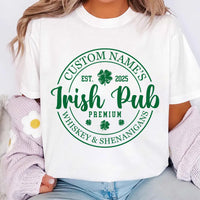 Custom Irish Pub Shirt, St Patrick’s Day Drinking Shirt, Personalized Pub Name Tee
