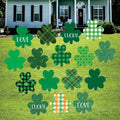 Shamrock Yard Sign Cutouts, St Patrick’s Day Clover Lawn Decorations, Outdoor Lucky Love Yard Signs with Stakes for Front Yard Décor