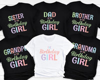 Family Matching Birthday Shirt, Girl Birthday Party Shirt, Pastel Rainbow Birthday Tee