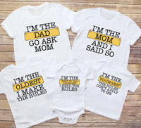 Funny Family Matching Shirt, I’m The Mom Dad Shirt, Oldest Youngest Tee