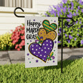 Happy Mardi Gras Garden Flag, Festive Mardi Gras Heart Yard Flag Decor, New Orleans Carnival Outdoor Decoration, Fat Tuesday Parade Flag