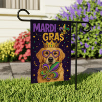 Mardi Gras Dog Yard Flag, Festive Fleur De Lis Garden Flag Decor, New Orleans Carnival Outdoor Decoration, Fat Tuesday Parade Flag