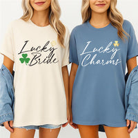 St. Patrick’s Day Bachelorette Shirt, Lucky in Love Tee, Just Lucky Irish Shamrock Shirt