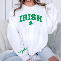 Personalized Irish Sweatshirt, Custom Name Sleeve Print Shirt, St. Patrick’s Day Tee, Irish Name Shirt, Holiday Gifts, Front Sleeve Design