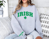 Personalized Irish Sweatshirt, Custom Name Sleeve Print Shirt, St. Patrick’s Day Tee, Irish Name Shirt, Holiday Gifts, Front Sleeve Design