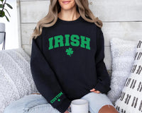 Personalized Irish Sweatshirt, Custom Name Sleeve Print Shirt, St. Patrick’s Day Tee, Irish Name Shirt, Holiday Gifts, Front Sleeve Design