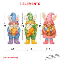 Easter Gnome Yard Sign Cutouts, Bunny Hat Gnome Lawn Decorations, Outdoor Easter Gnome Yard Signs with Stakes for Front Yard