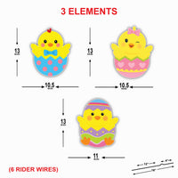 Easter Chick Yard Sign Cutout Set, Cute Easter Chick Lawn Decor, Spring Easter Outdoor Yard Sign with Metal Stakes