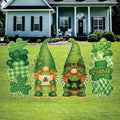 St Patricks Day Yard Sign Cutouts, Gnome and Shamrock Lawn Decorations, St Paddy’s Outdoor Yard Signs with Stakes, Front Yard Decor