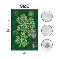 Celtic Shamrock Garden Flag, St Patrick’s Day Irish Yard Flag, Green Gold Shamrocks Outdoor Decor, Lucky Clover Lawn Flag