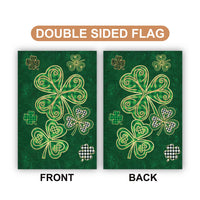 Celtic Shamrock Garden Flag, St Patrick’s Day Irish Yard Flag, Green Gold Shamrocks Outdoor Decor, Lucky Clover Lawn Flag