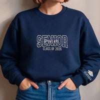 Senior Mom 2026 Embroidered Sweatshirt, Senior Mama Hoodie, Class of 2026 Shirt, Graduation Long Sleeve Shirt, Gift for Proud Senior Mom