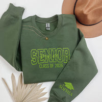 Senior Mom 2026 Embroidered Sweatshirt, Senior Mama Hoodie, Class of 2026 Shirt, Graduation Long Sleeve Shirt, Gift for Proud Senior Mom