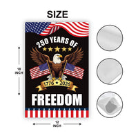 250 Years of Freedom Garden Flag, Patriotic Eagle 250th Anniversary Yard Decor, USA 1776 2026 Outdoor Celebration, American Flag Yard Sign