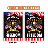 250 Years of Freedom Garden Flag, Patriotic Eagle 250th Anniversary Yard Decor, USA 1776 2026 Outdoor Celebration, American Flag Yard Sign