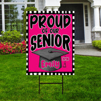 Personalized Graduation Senior Yard Sign 2026, Proud Of Our Senior Sign, Class of 2026, Custom Graduation 2026 Yard Sign with Metal H-Stake