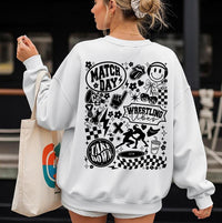 Vintage Wrestling Collage Sweatshirt, Match Day Wrestling Shirt, Retro Wrestling Sweatshirt