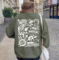 Vintage Wrestling Collage Sweatshirt, Match Day Wrestling Shirt, Retro Wrestling Sweatshirt
