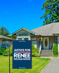 Justice For Renee Good Garden Flag, Double Sided, Keep the Immigrants, Deport the Racists Flag, Anti-Trump, Abolish ICE, Resist Fascism Flag