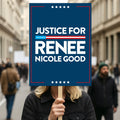 Justice For Renee Good Protest Sign, Anti-Trump, Political Activist Poster, Resist Fascism, ICE Equals American Gestapo Rally Sign