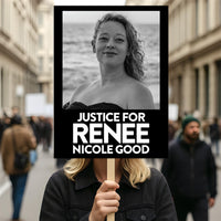 Justice For Renee Good Protest Sign, Anti-Trump, Political Activist Poster, Resist Fascism, ICE Equals American Gestapo Rally Sign