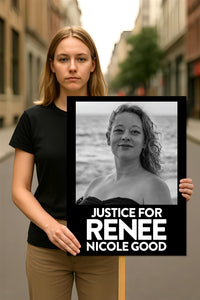 Justice For Renee Good Protest Sign, Anti-Trump, Political Activist Poster, Resist Fascism, ICE Equals American Gestapo Rally Sign