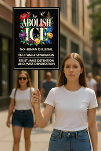 ICE Equals American Gestapo Protest Sign, Anti-Trump Resistance, Political Activist Poster, Rally Sign, Resist Fascism Protest Poster