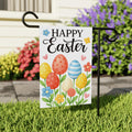Happy Easter Egg Garden Flag, Spring Floral Yard Decor, Colorful Easter Outdoor Decoration, Bunny Season Yard Sign, Cute Spring Garden Flag