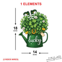 Lucky Clover Yard Sign Cutouts, St Patrick’s Day Lawn Decorations, Outdoor Shamrock Yard Sign with Stakes for Front Yard Garden Décor
