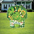 Welcome Shamrock Yard Sign Cutouts, St Patrick’s Day Lawn Decorations, Outdoor Clover Yard Sign with Stakes for Front Yard Garden Décor