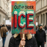 ICE Equals American Gestapo Protest Sign, Anti-Trump Resistance, Political Activist Poster, Rally Sign, Resist Fascism Protest Poster