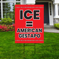 Abolish ICE Yard Sign, Keep the Immigrants, Deport the Racists Lawn Sign, Anti-Trump, Resist Fascism Yard Sign with Metal H-Stake