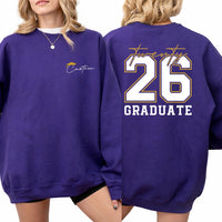 Custom Name Class of 2026 Sweatshirt, Graduation Gift for Her Shirt, Senior Name Sweatshirt, Front Back