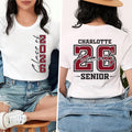 Custom Senior 2026 Shirt, Class of 26 Graduation Shirt, Graduation 2026 Tee, Front Back