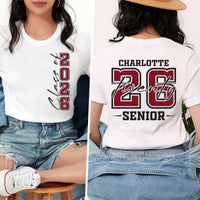 Custom Senior 2026 Shirt, Class of 26 Graduation Shirt, Graduation 2026 Tee, Front Back