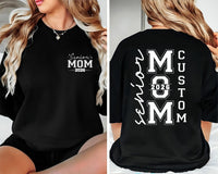 Senior Mom 2026 Shirt, Custom Graduation 2026 Mom Shirt, Matching Family Senior Shirt, Class of 26 Mom Tee, Front Back