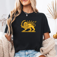 Persian Flag Shirt, Shiro Khorshid Lion and Sun Shirt, Free Iran Zan Zendegi Azadi Tee