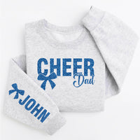Glitter Cheer Mom Sweatshirt, Custom School Colors Shirt, Name on Sleeve Tee, Personalized Cheer Mom Shirt, Cheer Mom Hoodie, Front Sleeve