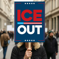 Abolish ICE No One Is Illegal Protest Sign, No Kings In America, Anti-Trump Resistance Political Protest Poster, Resist Fascism Rally Sign