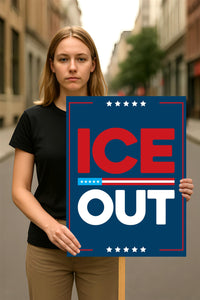Abolish ICE No One Is Illegal Protest Sign, No Kings In America, Anti-Trump Resistance Political Protest Poster, Resist Fascism Rally Sign