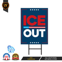Abolish ICE Yard Sign, Keep the Immigrants, Deport the Racists Lawn Sign, Anti-Trump, Resist Fascism Yard Sign with Metal H-Stake