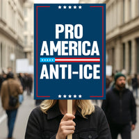 Abolish ICE No One Is Illegal Protest Sign, No Kings In America, Anti-Trump Resistance Political Protest Poster, Resist Fascism Rally Sign