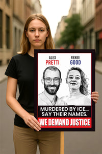 Abolish ICE No One Is Illegal Protest Sign, No Kings In America, Anti-Trump Resistance Political Protest Poster, Resist Fascism Rally Sign