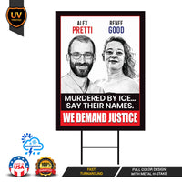 Abolish ICE Yard Sign, Keep the Immigrants, Deport the Racists Lawn Sign, Anti-Trump, Resist Fascism Yard Sign with Metal H-Stake