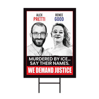 Abolish ICE Yard Sign, Keep the Immigrants, Deport the Racists Lawn Sign, Anti-Trump, Resist Fascism Yard Sign with Metal H-Stake