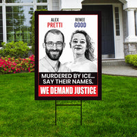 Abolish ICE Yard Sign, Keep the Immigrants, Deport the Racists Lawn Sign, Anti-Trump, Resist Fascism Yard Sign with Metal H-Stake