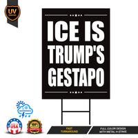 Abolish ICE Yard Sign, Keep the Immigrants, Deport the Racists Lawn Sign, Anti-Trump, Resist Fascism Yard Sign with Metal H-Stake