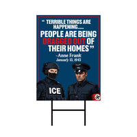 Abolish ICE Yard Sign, Keep the Immigrants, Deport the Racists Lawn Sign, Anti-Trump, Resist Fascism Yard Sign with Metal H-Stake