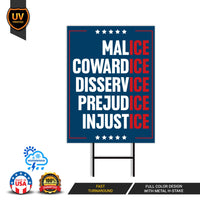Abolish ICE Yard Sign, Keep the Immigrants, Deport the Racists Lawn Sign, Anti-Trump, Resist Fascism Yard Sign with Metal H-Stake