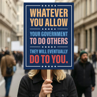 Abolish ICE No One Is Illegal Protest Sign, No Kings In America, Anti-Trump Resistance Political Protest Poster, Resist Fascism Rally Sign